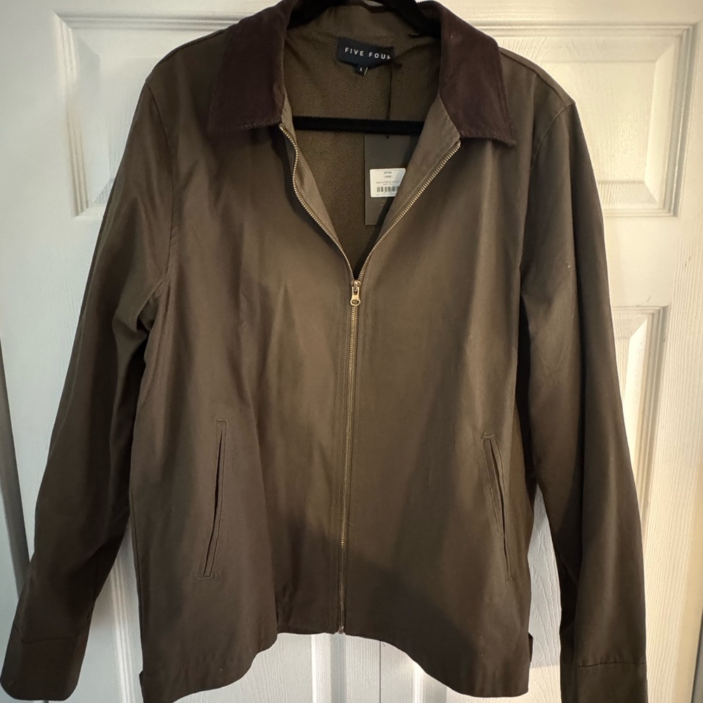 Five Four Olive Zip Front Jacket with BrownCordur… - image 1